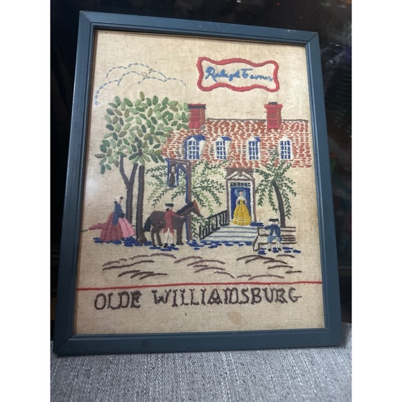Other - Vintage Olde Williamsburg Raleigh Tavern Embroidery Needlepoint Folk Art READ
